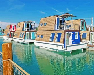 Houseboats diamond painting