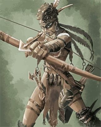 Huntress lady diamond painting