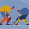 Ice Hockey Player Illustartion diamond paintings