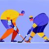 Ice Hockey Player Illustartion diamond painting