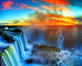 Iguazu waterfall diamond painting