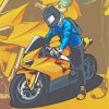 Illustration Motorcycle Driver diamond painting