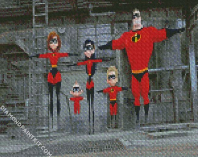 Incredibles animated movie diamond paintings