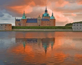 Kalmar Castle At Sunset diamond painting