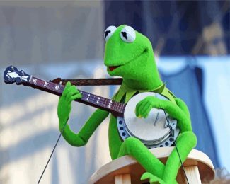 Kermit playing music diamond paintings