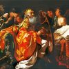 King David playing the harp Hendrick ter Brugghen diamond paintiings