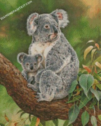 Koala Mother and Baby diamond paintings