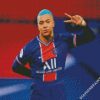 Kylian Mbappe with blue hair diamond paintings