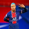 Kylian Mbappe with blue hair diamond paintings