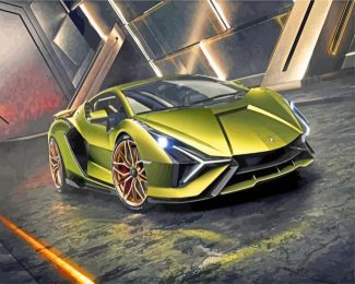 Lamborghini car diamond paintings