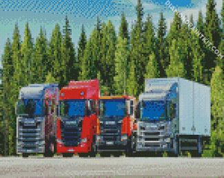 Lastebil trucks diamond paintings