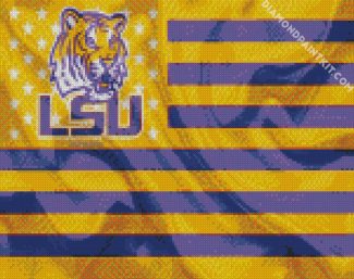 Lsu tigers flag diamond paintings