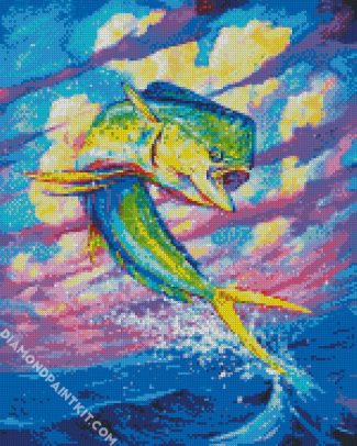 Mahi Mahi green fish diamond paintings