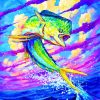 Mahi Mahi green fish diamond painting