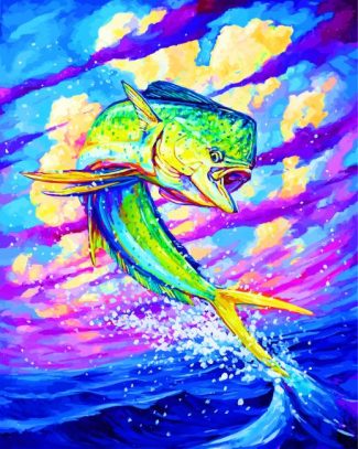 Mahi Mahi green fish diamond painting