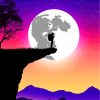 Man Silhouette Moonlight diamond painting