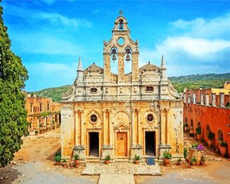 Monastery of Arkadi greece diamond painting