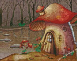 Mushroom Forest House diamond paintings