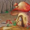 Mushroom Forest House diamond painting