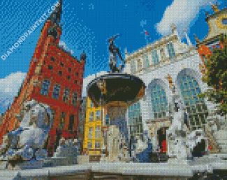 Neptune's Fountain Gdansk diamond paintings