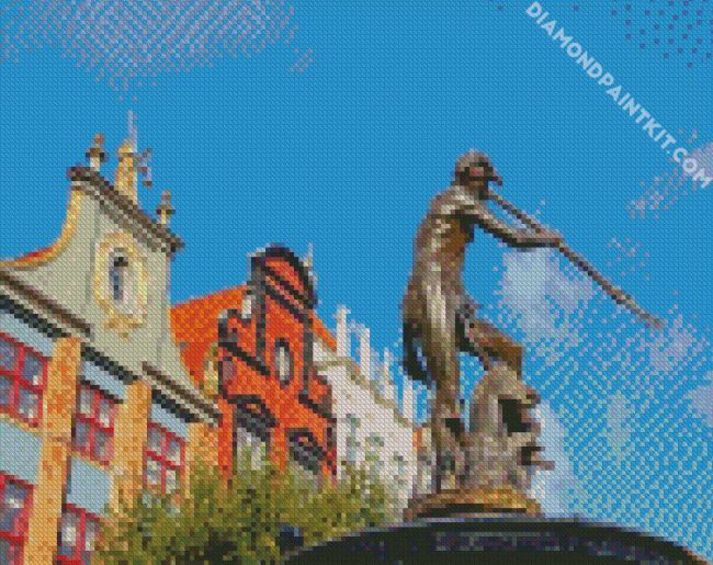 Neptune's Fountain sculpture Gdansk diamond paintings