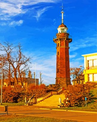 North Harbor Lighthouse Gdansk diamond painting