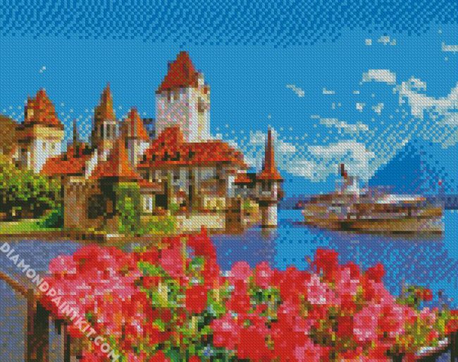 Oberhofen Castle In Switzeland diamond paintings