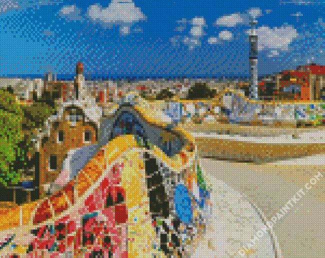 Park Güell gaudi building diamond paintings