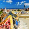 Park Güell gaudi building diamond painting