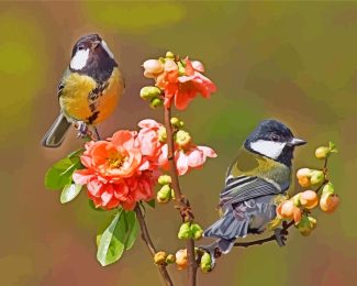 Parus birds diamond paintings