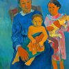 Polynesian Woman with Children by Gauguin diamond painting