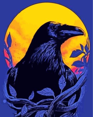 Raven Bird Illustration diamond painting