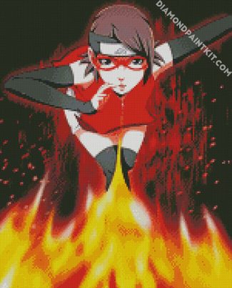 Sarada Uchiha from naruto japanese anime diamond paintings