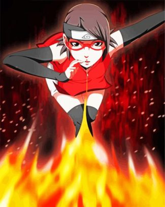 Sarada Uchiha from naruto japanese anime diamond painting