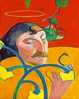 Self Portrait with Halo and Snake by Gauguin diamond painting