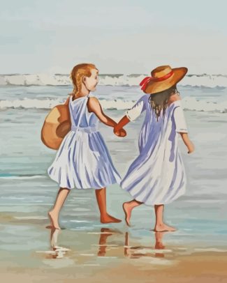 Sisters In Beach diamond painting