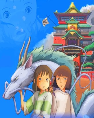 Spirited Away Haku and Chihiro diamond painting