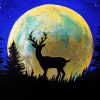 Stag Silhouette Moonlight diamond painting