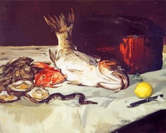 Still Life with Fish by manet diamond paintings