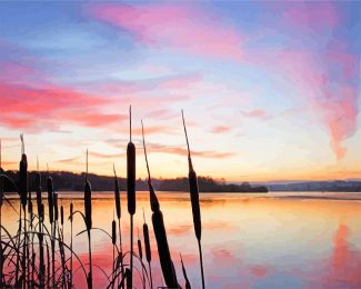 Strathclyde Country Park sunset diamond painting