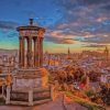 Sunset Dugald Stewart Monument diamond painting