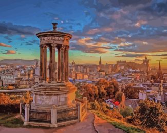 Sunset Dugald Stewart Monument diamond painting