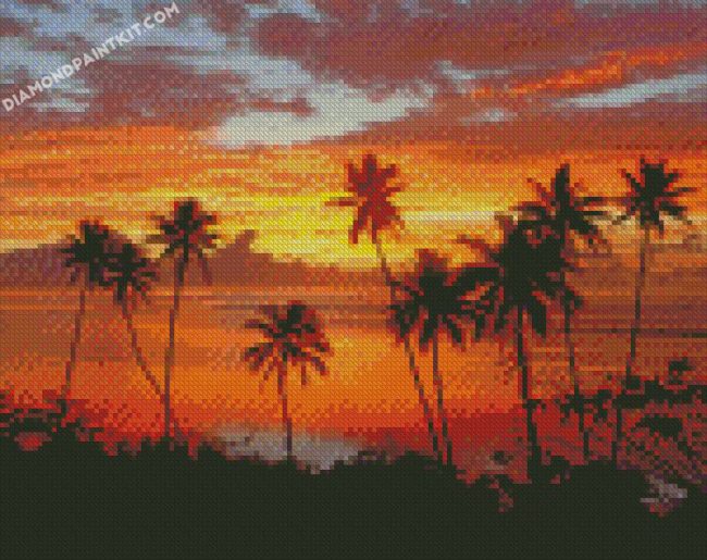 Sunset In Fiji Island diamond paintings