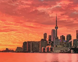 Sunset Toronto City diamond painting