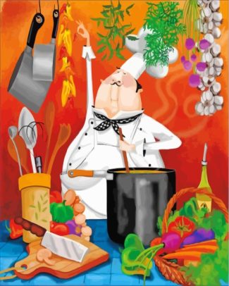 The Chef Cooking diamond painting