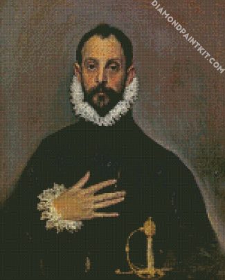 The Nobleman with his Hand on his Chest by el greco diamond paintings