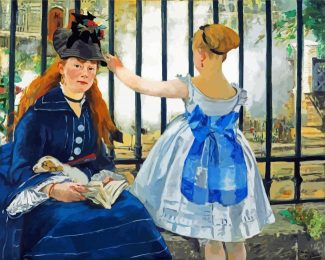 The Railway by manet diamond paintings