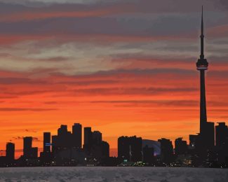 Toronto Buildings Silhouette diamond painting