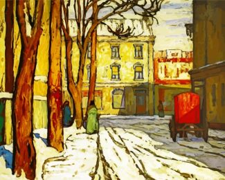 Toronto Street Winter Morning lawren diamond painting