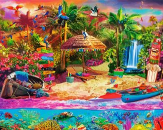 Tropical Island Holiday diamond painting